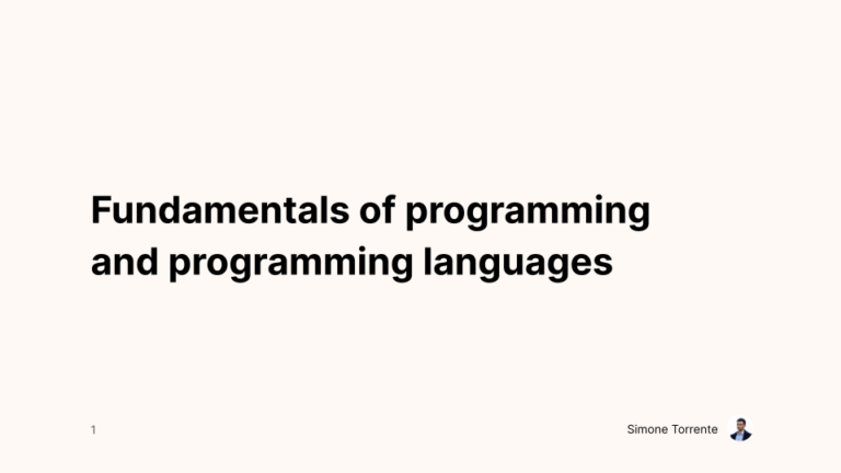 Fundamentals of programming and programming languages